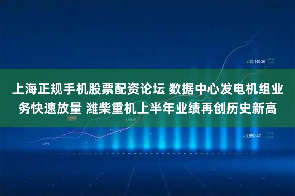 上海正规手机股票配资论坛 数据中心发电机组业务快速放量 潍柴重机上半年业绩再创历史新高